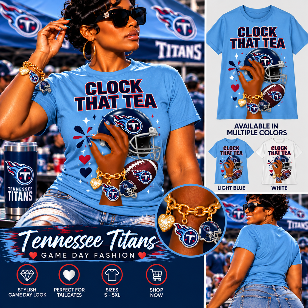 Clock That Tea – Women's Football Game Day Graphic T-Shirt | Multiple Teams\