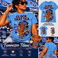 Clock That Tea – Women's Football Game Day Graphic T-Shirt | Multiple Teams\
