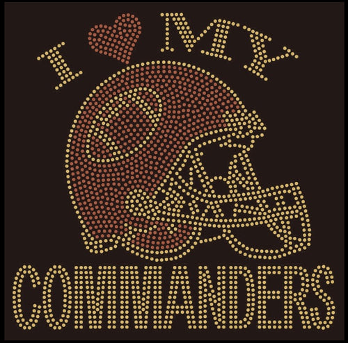 I ❤️ Commanders rhinestone tee