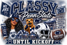 Classy Until Kickoff College Football T-Shirt | Women’s Game Day Tee | College Tailgate Shirt | Football Fan Shirt