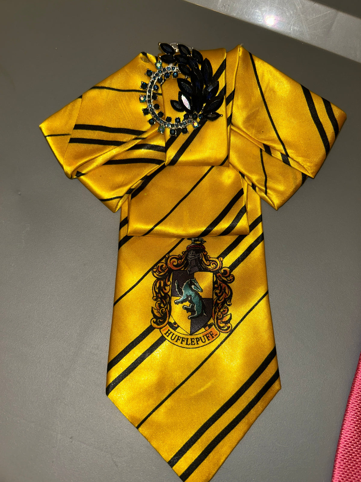 Hufflepuff Inspired Statement Tie – Luxe Yellow & Black House Pride Neckwear