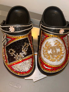Cyber Week  deal Custom Designer inspired CC Croc Shoes (Black)
