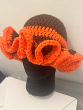 Brown and Orange Ruffle Hat