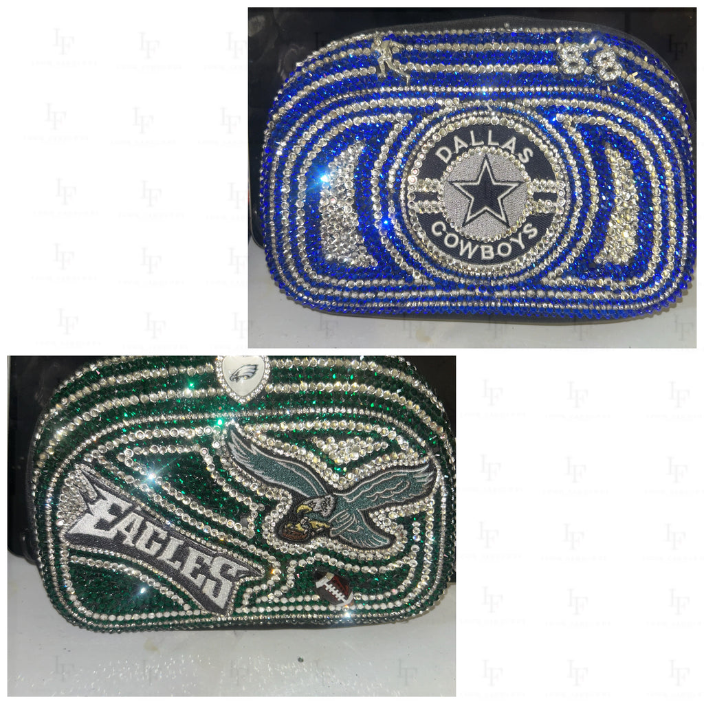 Custom Bling Football Team Croc Fanny Pack | Rhinestone Sports Crossbody Bag | Custom Team Designs