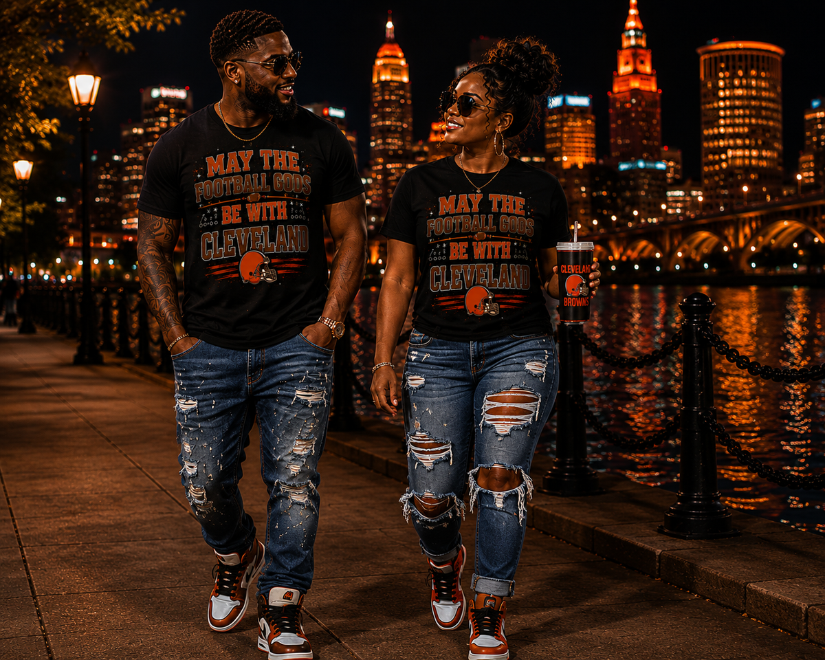 May the Football Gods Be With Cleveland T-Shirt – Unisex Game Day Tee