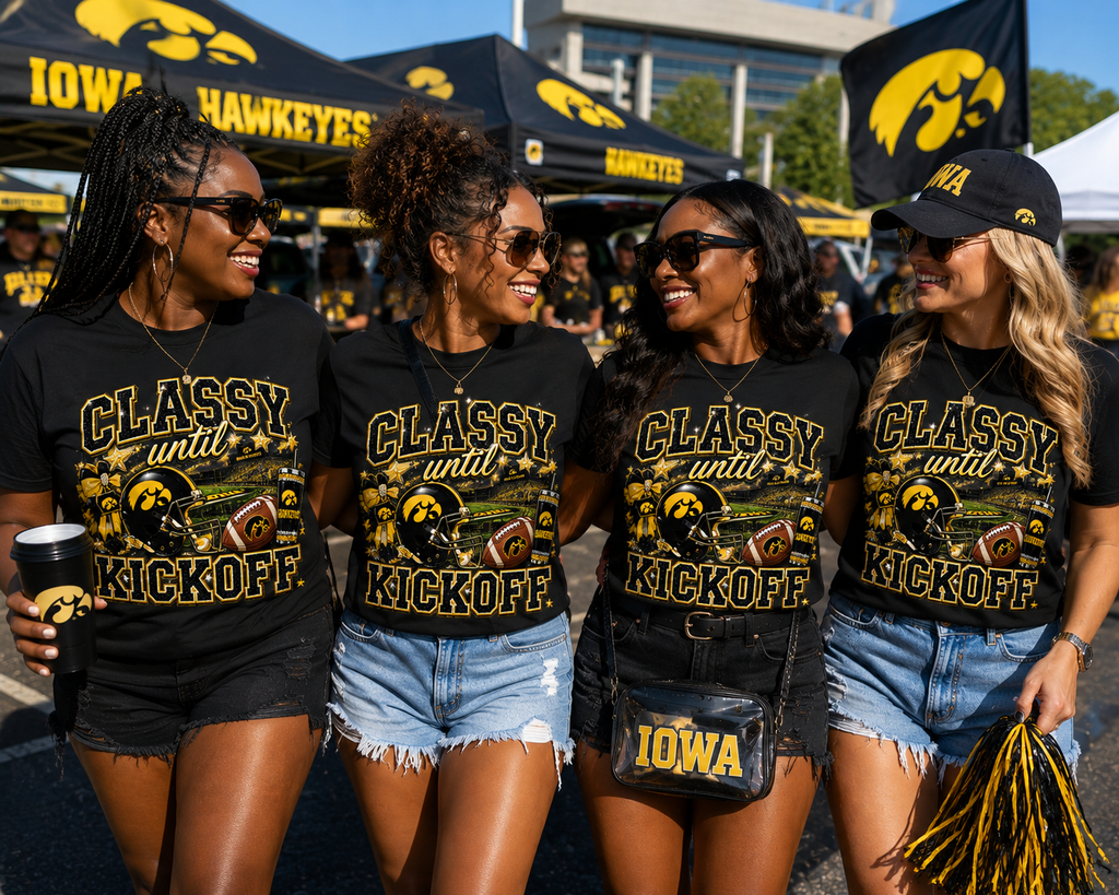 Classy Until Kickoff™ College Edition Football T-Shirt | Women's College Game Day Tee
