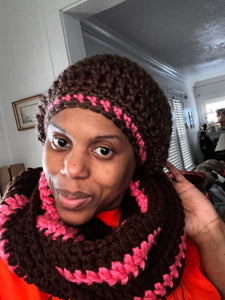 Chunky infinity scarf & Hat set