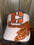 CLE White Jeweled Visor