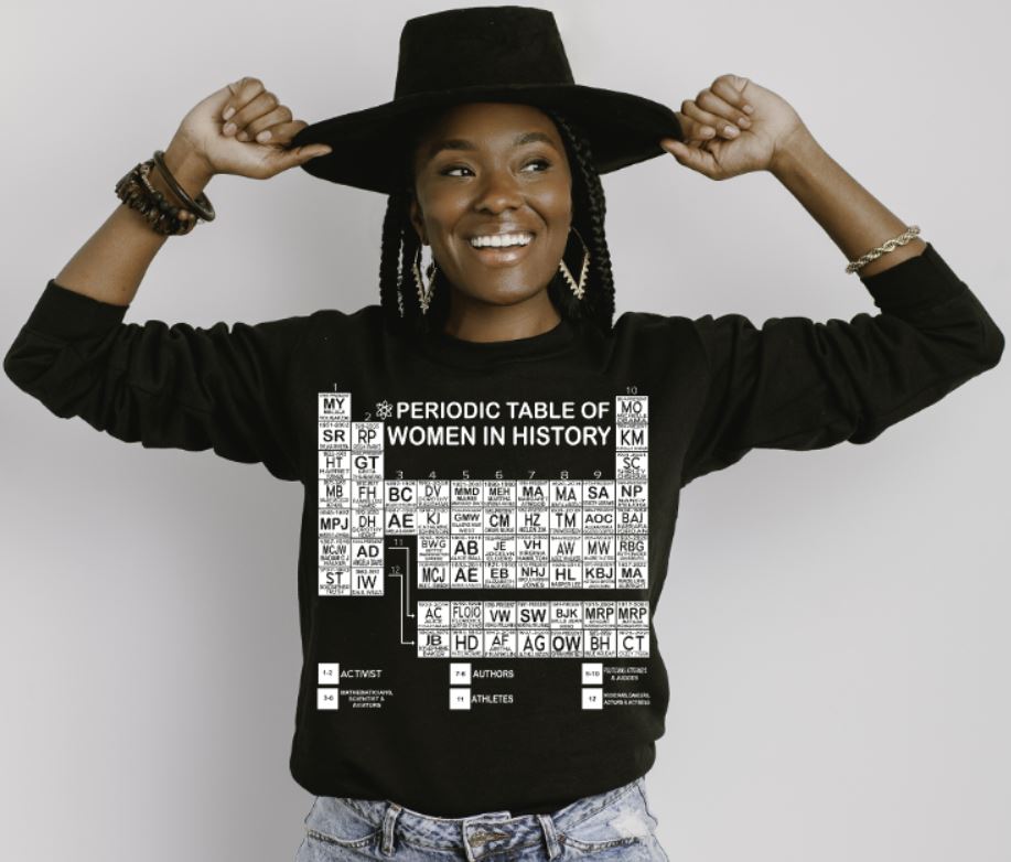 Periodic Table of Women in History Sweatshirt | Empowerment Graphic Crewneck