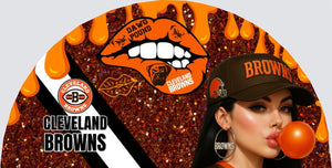 CLE Dawg Pound Faux Glitter Clack Fan