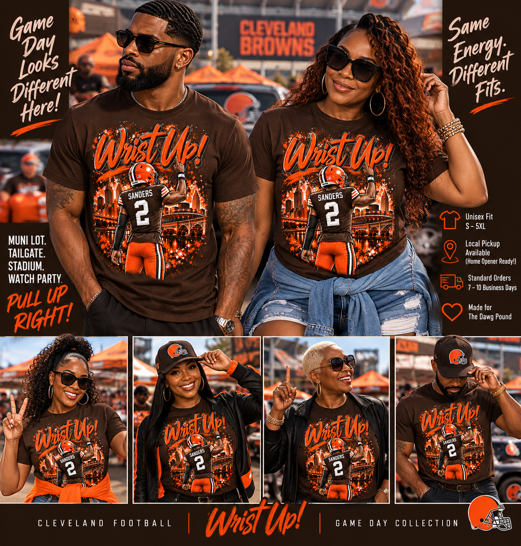 Wrist Up! Sanders #2 Cleveland Football T-Shirt | Game Day Tee