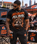 No Bark All Bite Cleveland Football T-Shirt | Dawg Mentality Game Day Tee