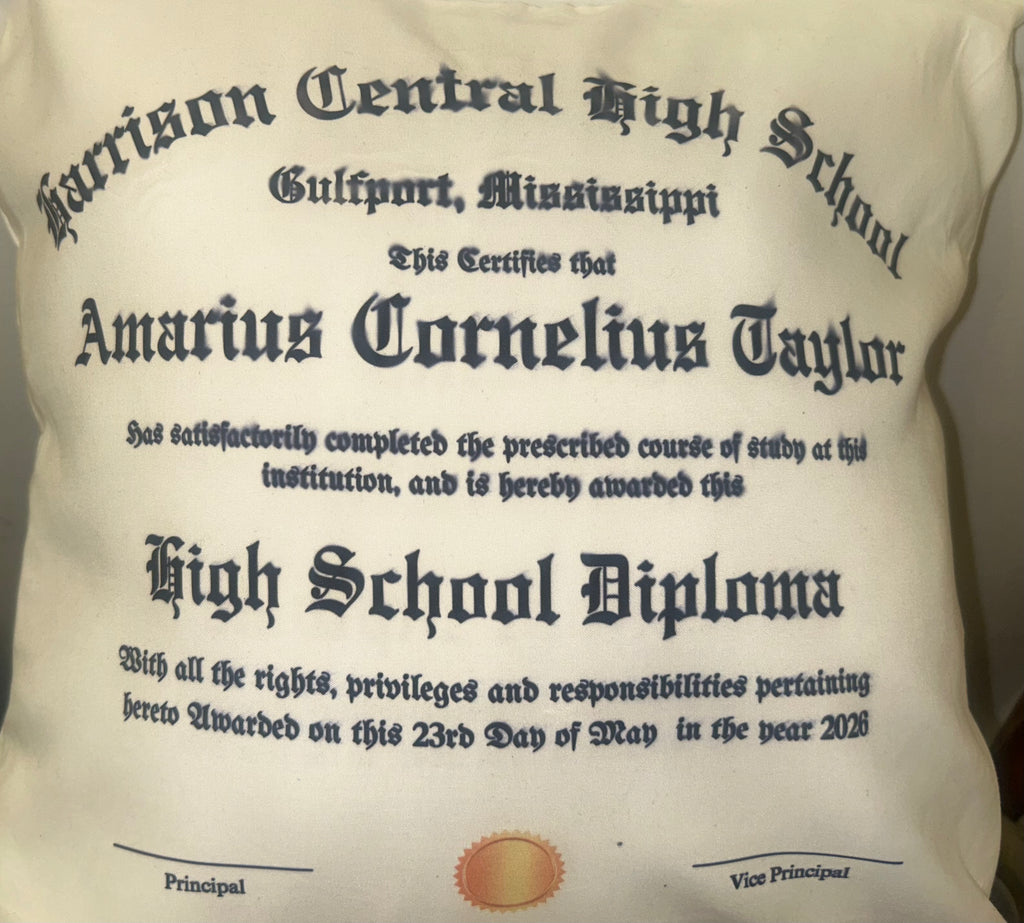 Custom Graduation Diploma Pillow | Personalized Class of 2026 Keepsake | Senior Graduation Gift | Memory Pillow