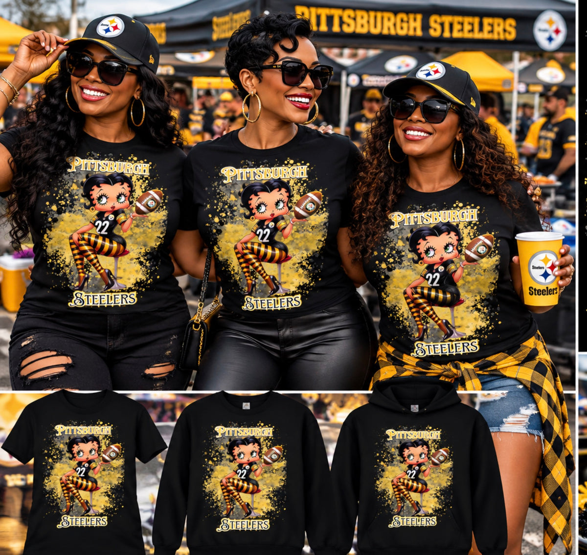 Pittsburgh Game Day Diva – Black & Gold Football Graphic T-Shirt