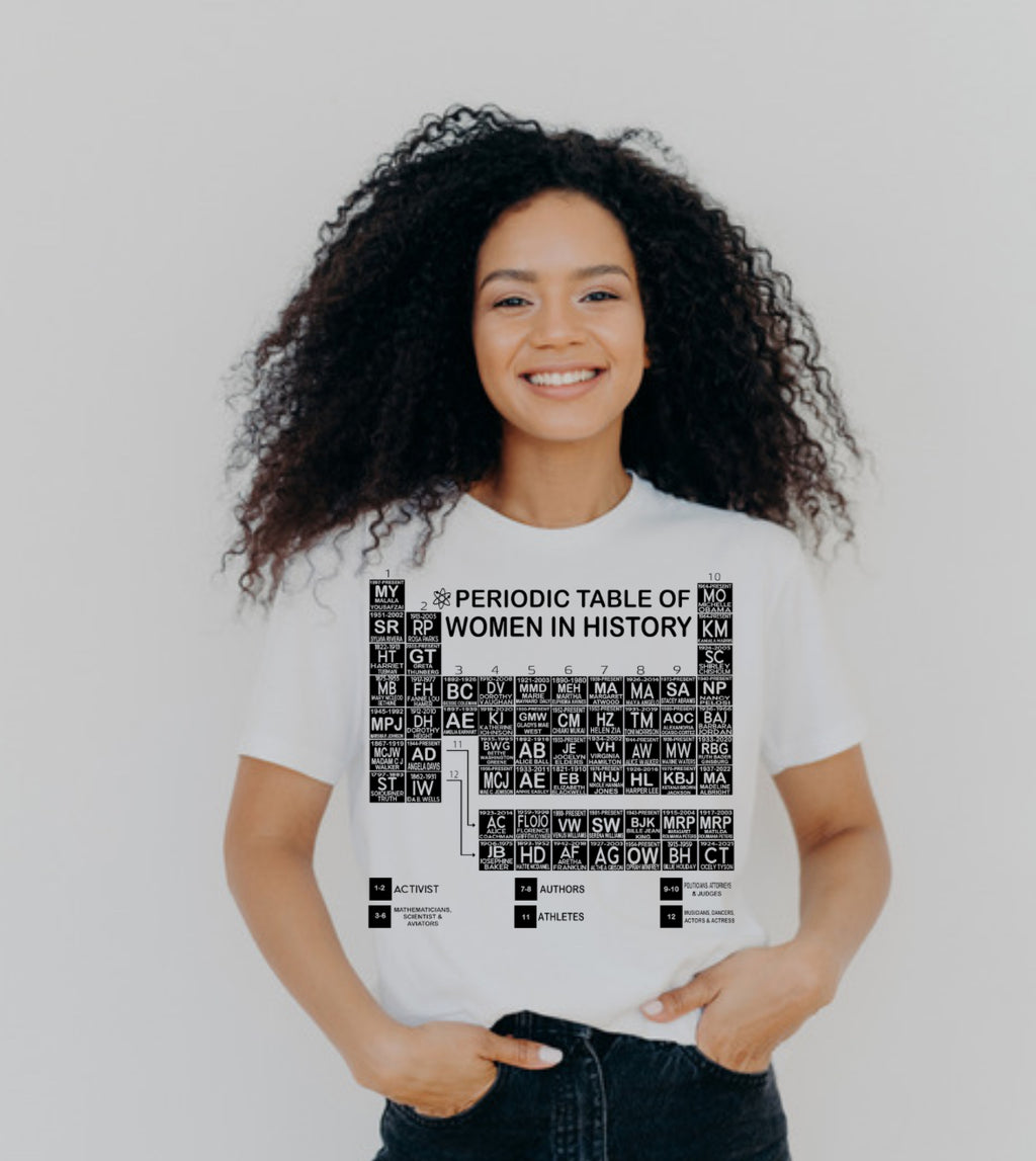 Periodic Table of Women in History Tshirt | Empowerment Graphic tee