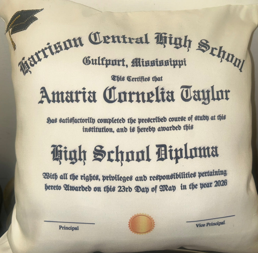 Custom Graduation Diploma Pillow | Personalized Class of 2026 Keepsake | Senior Graduation Gift | Memory Pillow