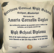 Custom Graduation Diploma Pillow | Personalized Class of 2026 Keepsake | Senior Graduation Gift | Memory Pillow