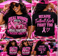 Real Women Wear Pink – Breast Cancer Awareness Football T-Shirt (Front & Back Design)