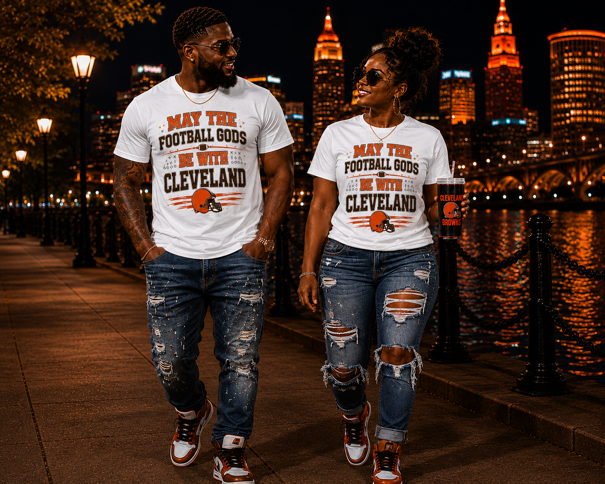 May the Football Gods Be With Cleveland T-Shirt – Unisex Game Day Tee