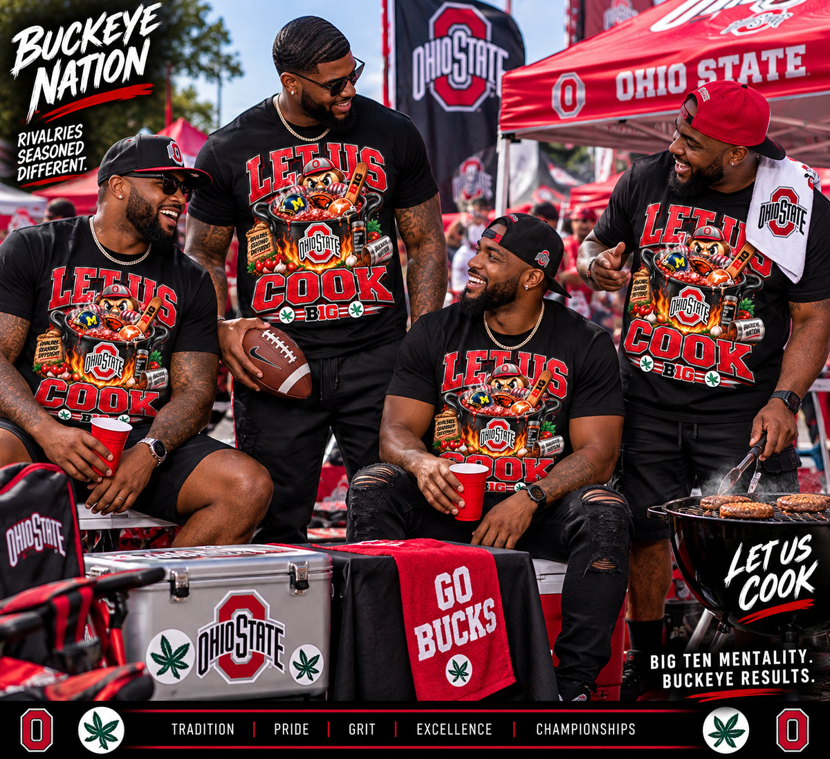 Let Us Cook Ohio State Football T-Shirt | Buckeye Game Day Tee