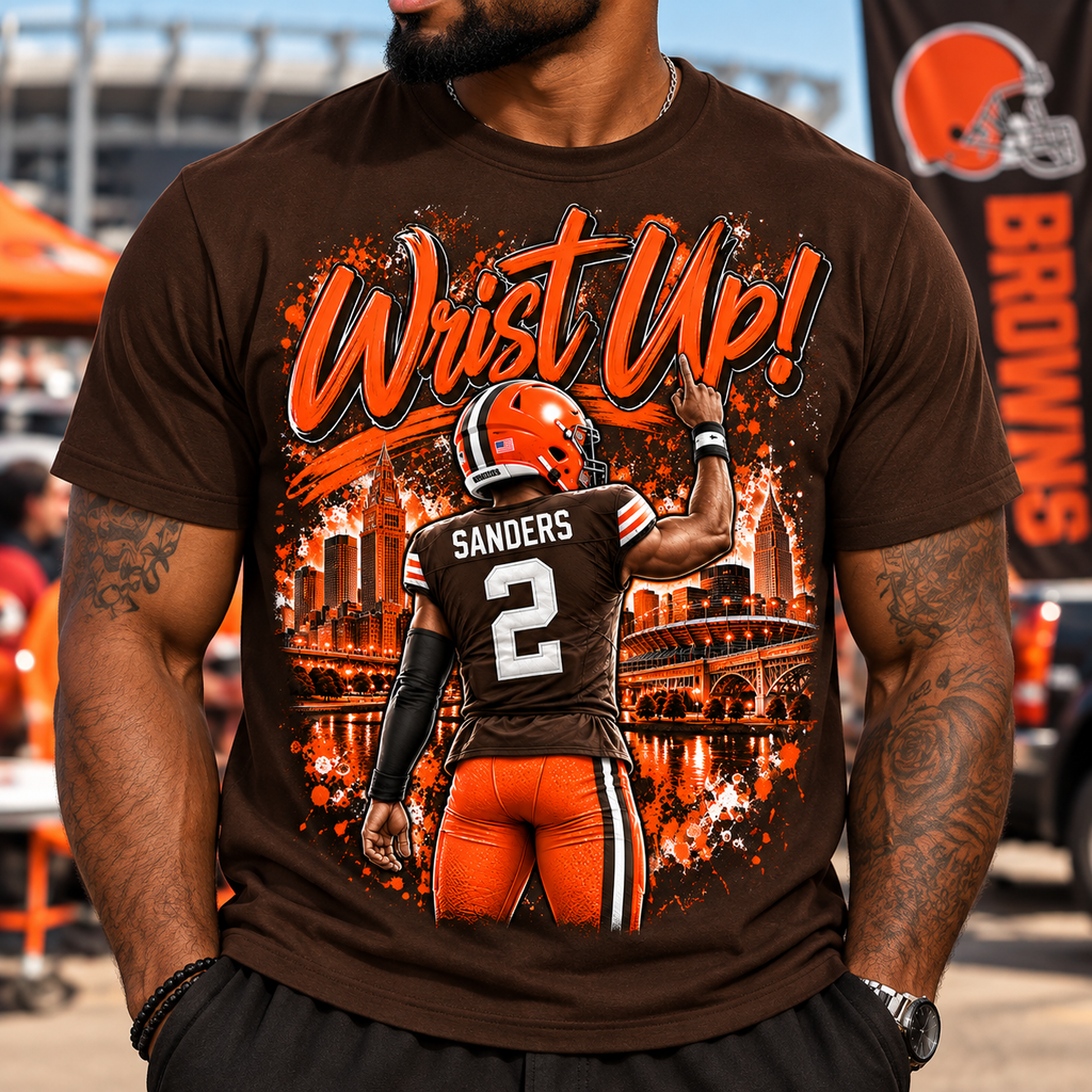 Wrist Up! Sanders #2 Cleveland Football T-Shirt | Game Day Tee