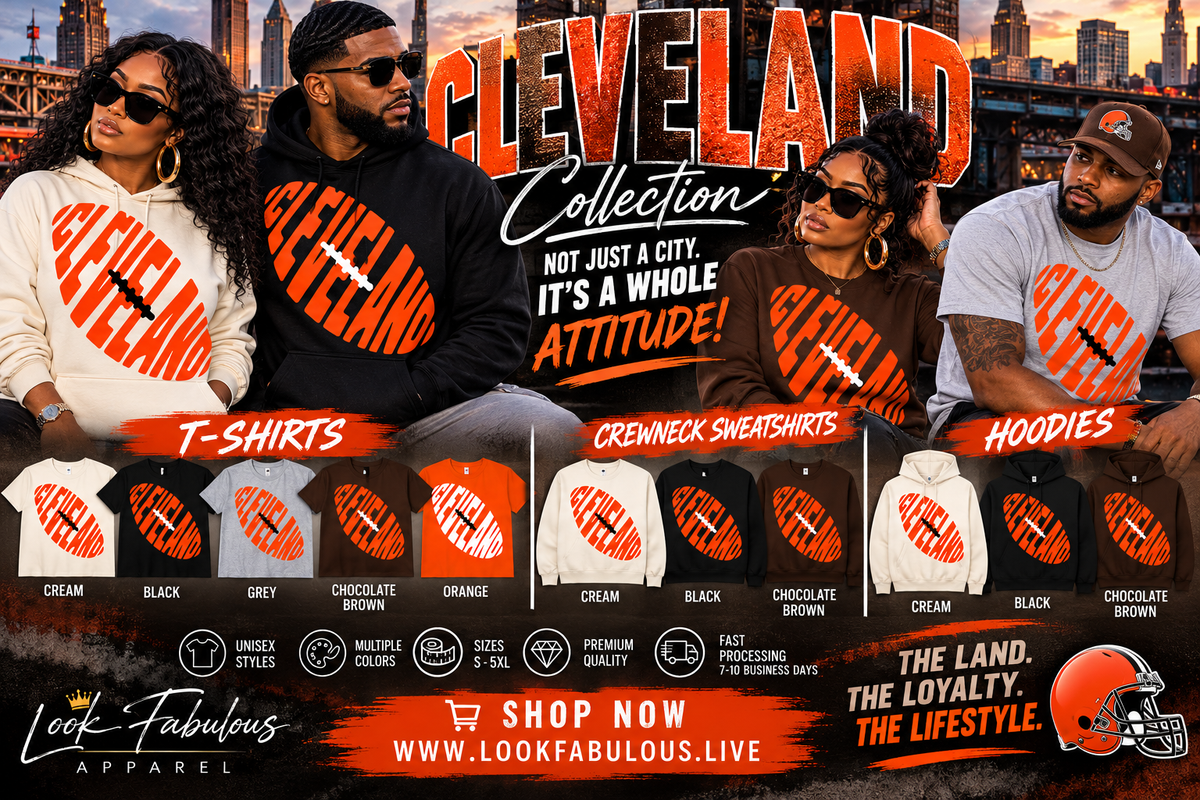 Cleveland Football-Inspired Graphic T-Shirt, Sweatshirt & Hoodie | Cleveland Game Day Apparel