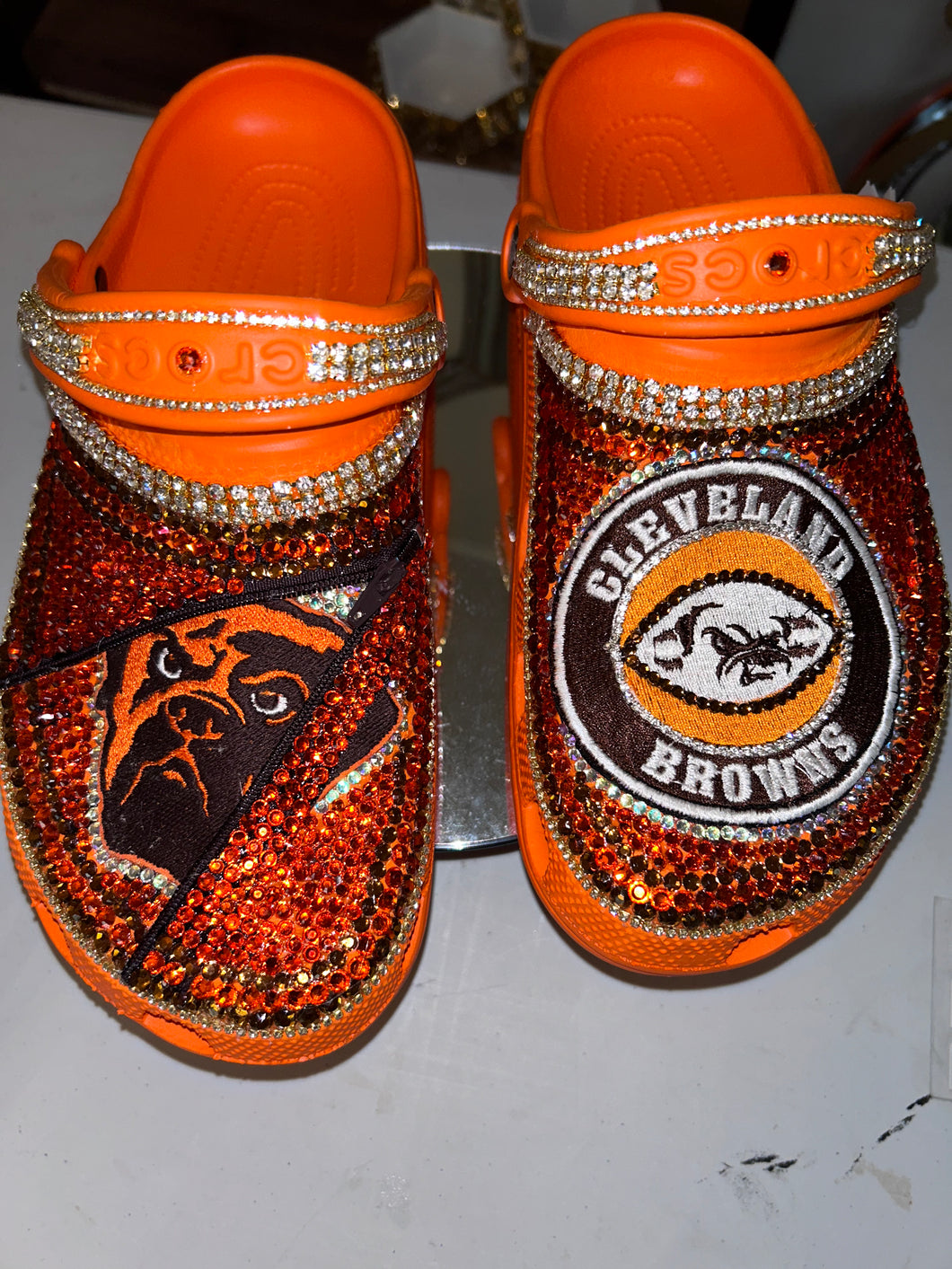 Browns Custom Crocs slides