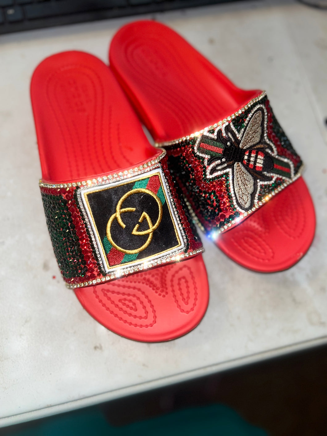 GG inspired croc slides