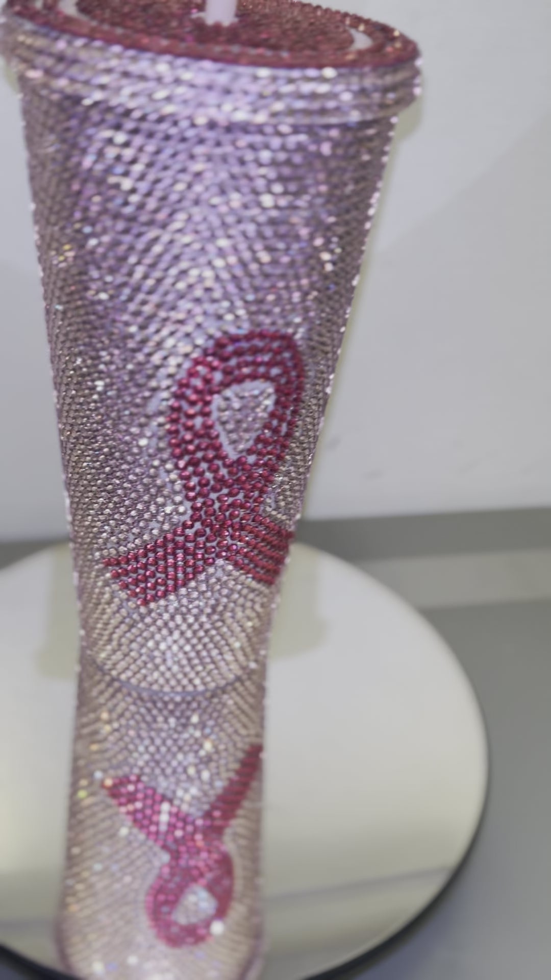 Pink Ribbon Bling Tumbler