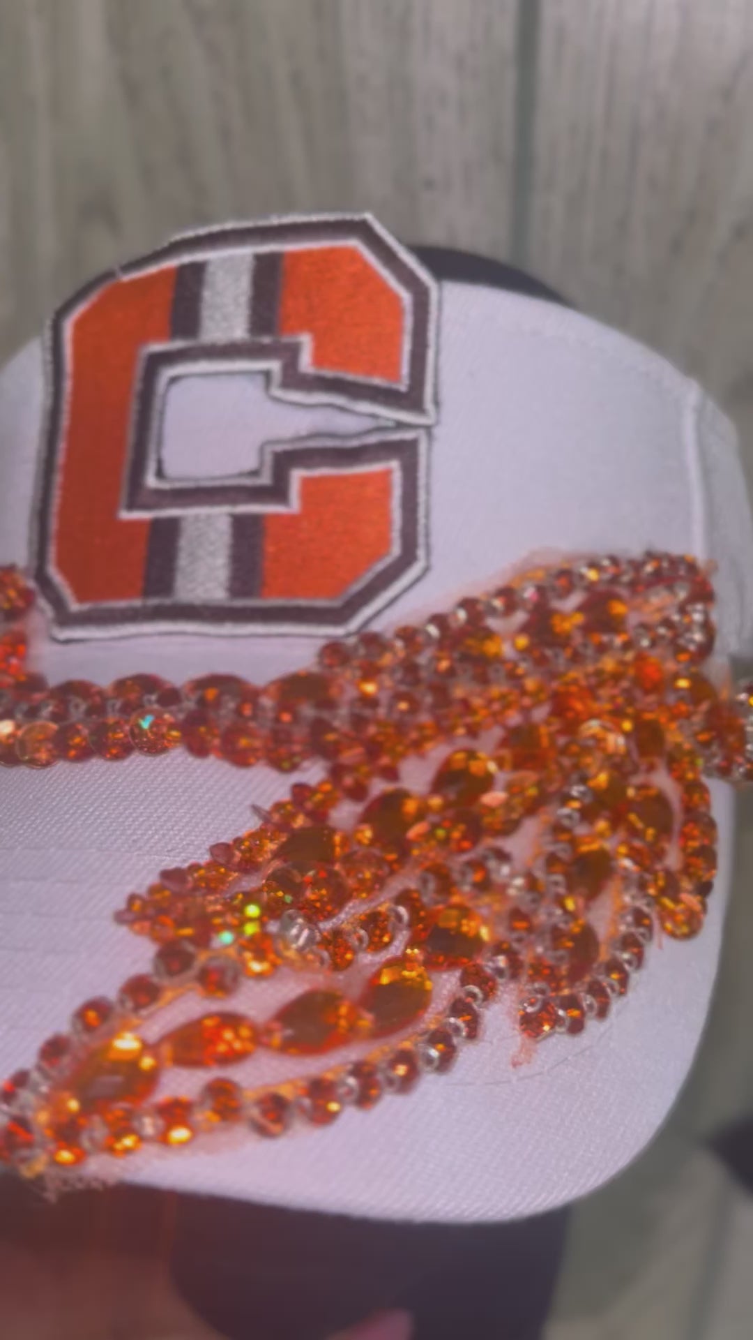 CLE White Jeweled Visor