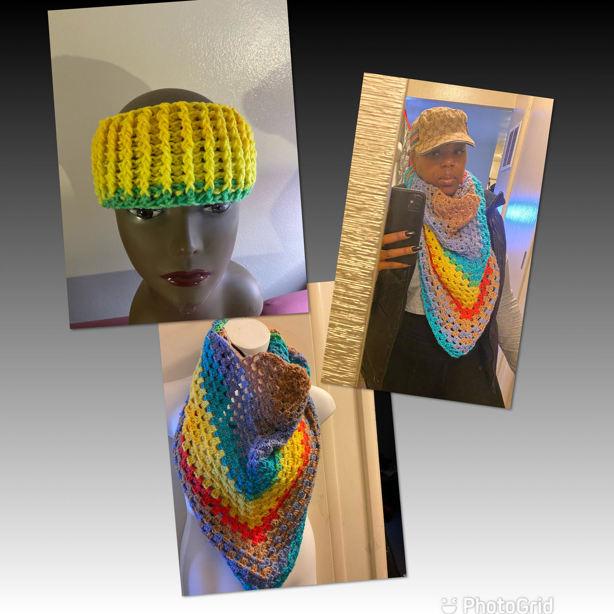 Rainbow Bright Triangle Ear Warmer Set