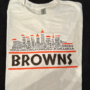 Browns team in skyline